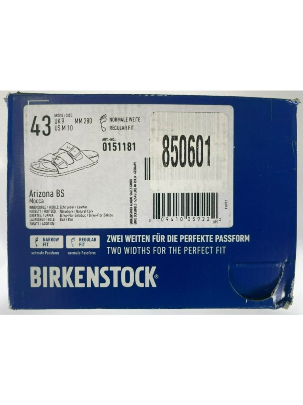 Birkenstock Arizona BS Mocca Mens Regular Fit Leather Sandals Men's Size 10 NEW - Picture 10 of 11